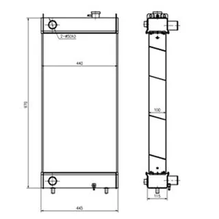 Water Tank Radiator for Sumitomo Excavator SH210A5 SH210-5