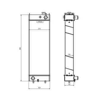 Water Tank Radiator YN05P000585001 for Kobelco Excavator SK200-8