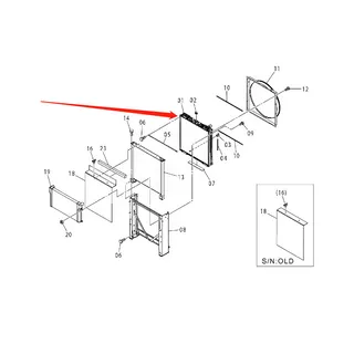 Water Tank Core ASS'Y 4454113 For Hitachi Excavator ZX350K ZX350H ZX350W ZX500W