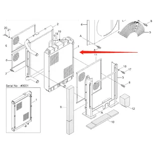 Water Tank Engine Radiator 11M8-42010 11M8-42011 11M8-43200 11M8-43201 11M8-42020 11M8-43110 11M8-43100 11M8-43101 for Hyundai Excavator R55-7 R55W-7
