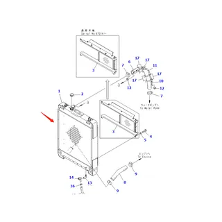 Water Tank Engine Radiator 14X-03-31211 14X-03-31212 for Komatsu D65EX-15 D65PX-15