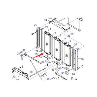 Water Tank Engine Radiator 17A-03-51111 for Komatsu D155AX-7 Bulldozer