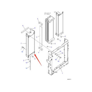 Water Tank Engine Radiator Assembly 205-03-31110 For Komatsu Excavator PC200-8E0 PC200LC-8E0