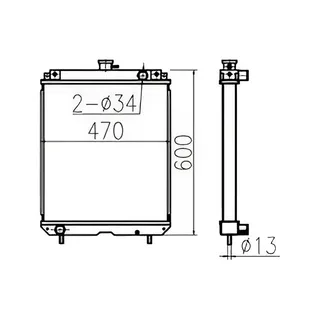 Water Tank Engine Radiator Assy 68651-42300 for Kubota Excavator KX151 KX159 KX161 KX163 KX165