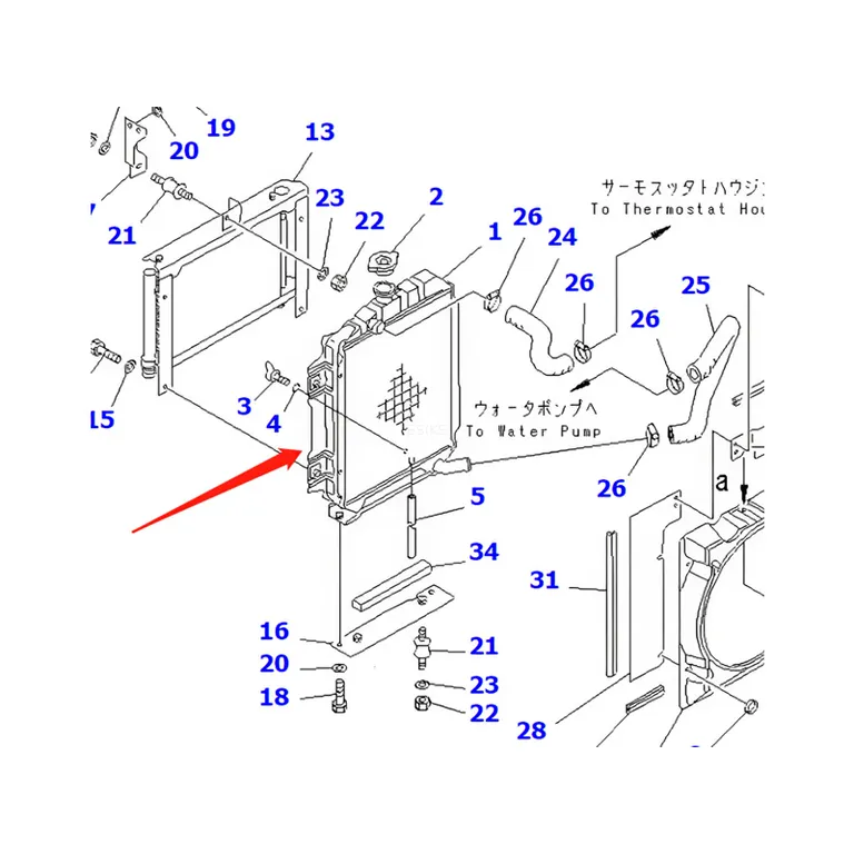 Engine Radiator 20S-03-71110 for Komatsu Excavator PC25-1 PC25R-1 PC30-7 PC30R-7 online Engine Radiator 20S-03-71110 for Komatsu Excavator PC25-1 PC25R-1 PC30-7 PC30R-7 online