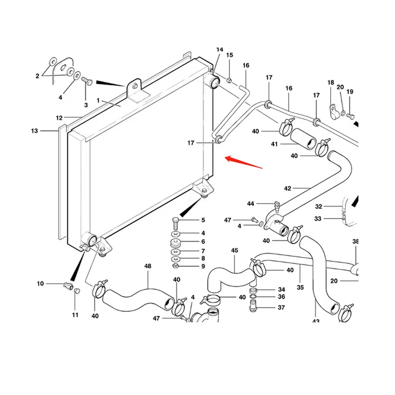 Engine Water Radiator Core 12726381 16018351 for Volvo G700B Motor Grader online Engine Water Radiator Core 12726381 16018351 for Volvo G700B Motor Grader online