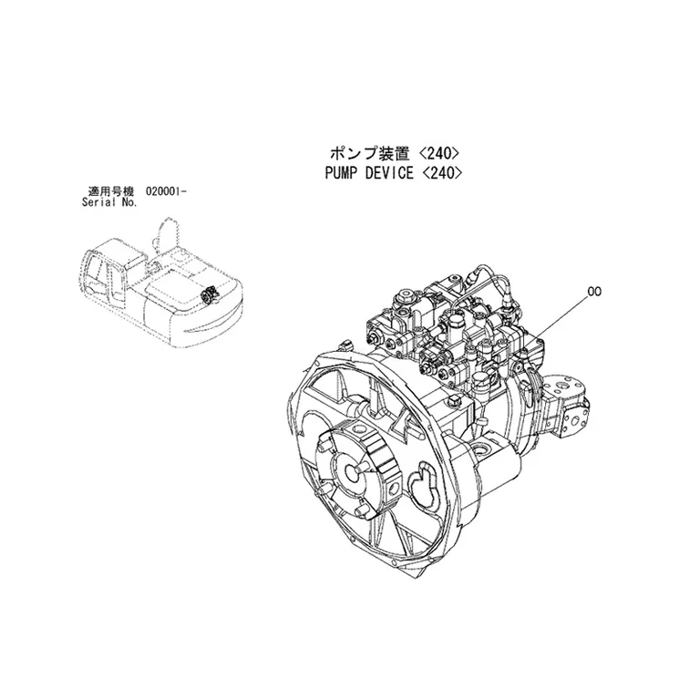 HPV118HW Hydraulic Main Pump Assembly 9257348 for Hitachi ZX240-3 ZX250-3 John Deere 240DLC Excavator online