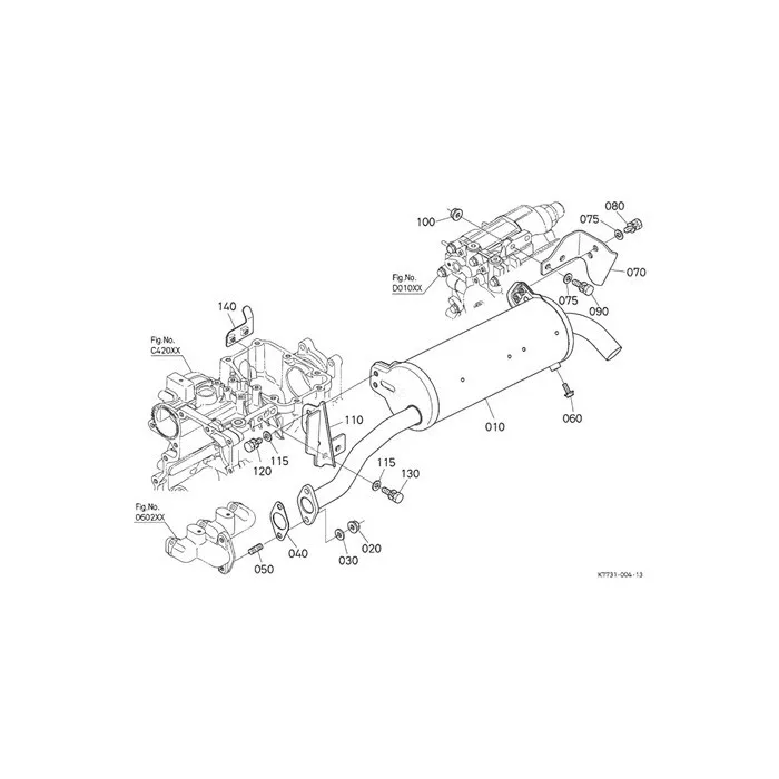 Muffler Silencer for Kubota Engine D1005 online Muffler Silencer for Kubota Engine D1005 online