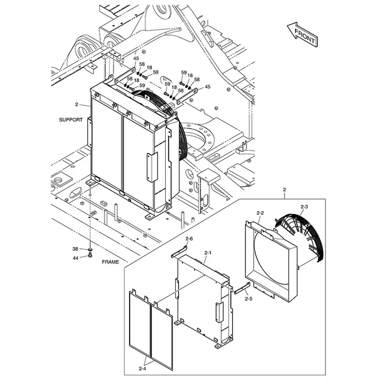 Oil Cooler 400206-00314 for Doosan DX350LCR Excavator online Oil Cooler 400206-00314 for Doosan DX350LCR Excavator online