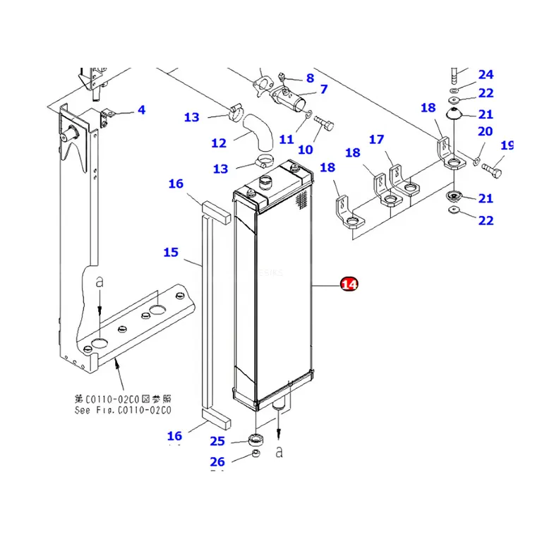 Water Tank Engine Radiator 154-03-75911 for Komatsu D85PX-15E0 Bulldozers online Water Tank Engine Radiator 154-03-75911 for Komatsu D85PX-15E0 Bulldozers online