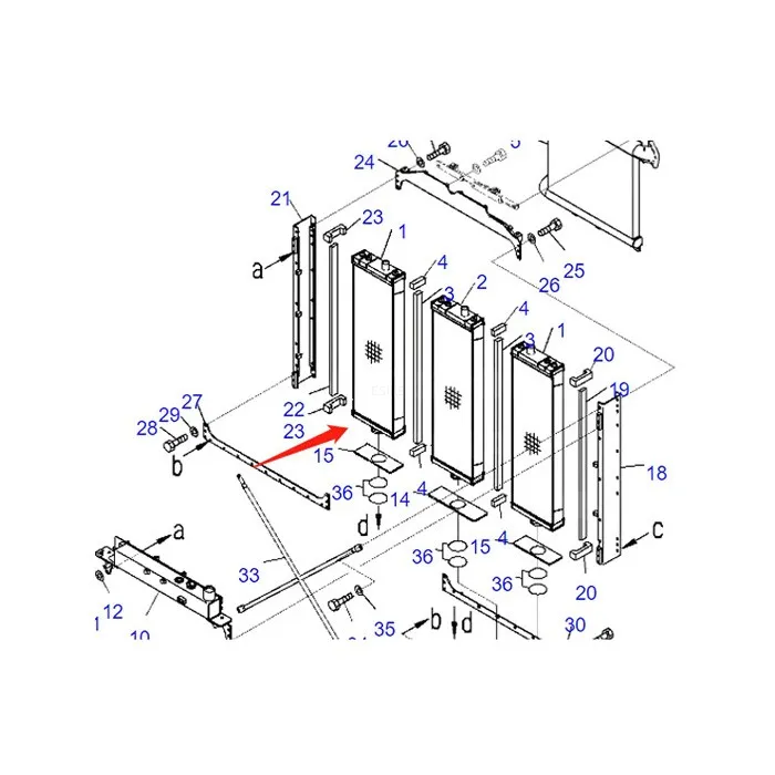 Water Tank Engine Radiator 17A-03-51111 for Komatsu D155AX-7 Bulldozer online Water Tank Engine Radiator 17A-03-51111 for Komatsu D155AX-7 Bulldozer online