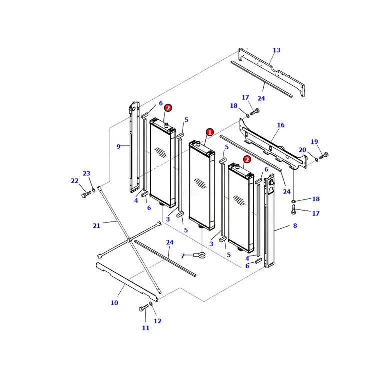 Water Tank Engine Radiator 195-03-63113 for Komatsu D375A-6 Bulldozer online Water Tank Engine Radiator 195-03-63113 for Komatsu D375A-6 Bulldozer online
