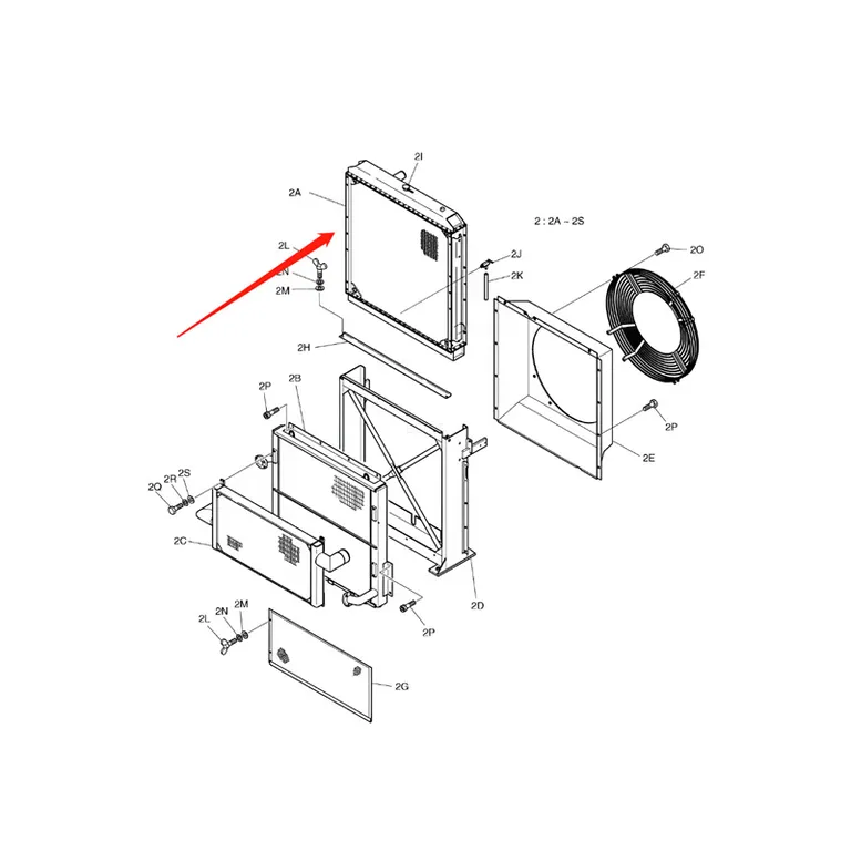 Water Tank Engine Radiator 202-00075E 202-00075B 202-00075C for Doosan Excavator S500LC-V S470LC-V S420LC-V online Water Tank Engine Radiator 202-00075E 202-00075B 202-00075C for Doosan Excavator S500LC-V S470LC-V S420LC-V online