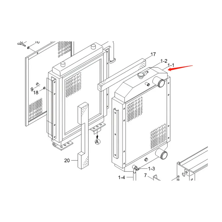 Water Tank Engine Radiator Core ASS'Y 11ER-42490 For Hyundai Excavator R200W-3 online Water Tank Engine Radiator Core ASS'Y 11ER-42490 For Hyundai Excavator R200W-3 online