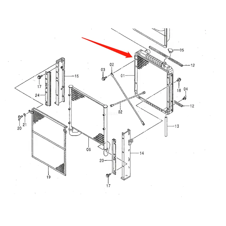 Water Tank Engine Radiator Core ASS'Y 4370980 For Hitachi Pile Driver RX2300 online Water Tank Engine Radiator Core ASS'Y 4370980 For Hitachi Pile Driver RX2300 online