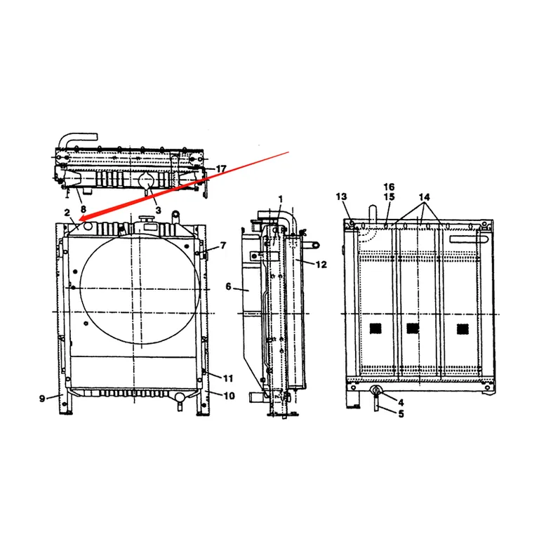 Water Tank Engine Radiator Core ASSY LN00108 for Case Excavator CX75SR CX80 online